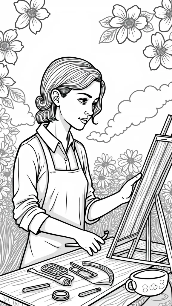 coloring page of a person